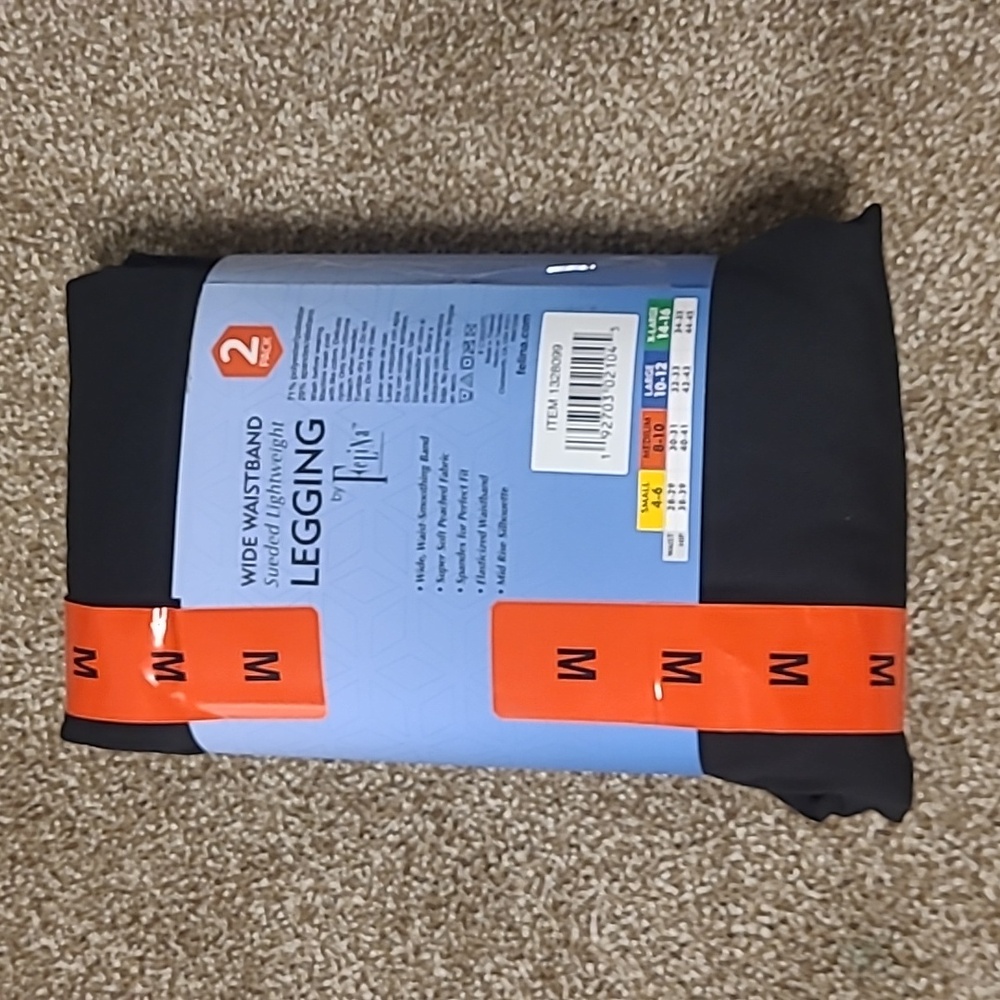 NWT Felina Black Sueded Leggings 2-Pack - Picture 2 of 2